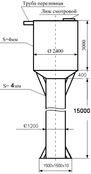 Башня водонапорная Рожновского V=15м³